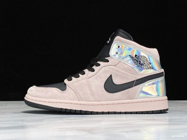 1st Kicks Shoes Powder 1 BQ6472-602 Air Jordan Dirty (W) Iridescent Mid 0804